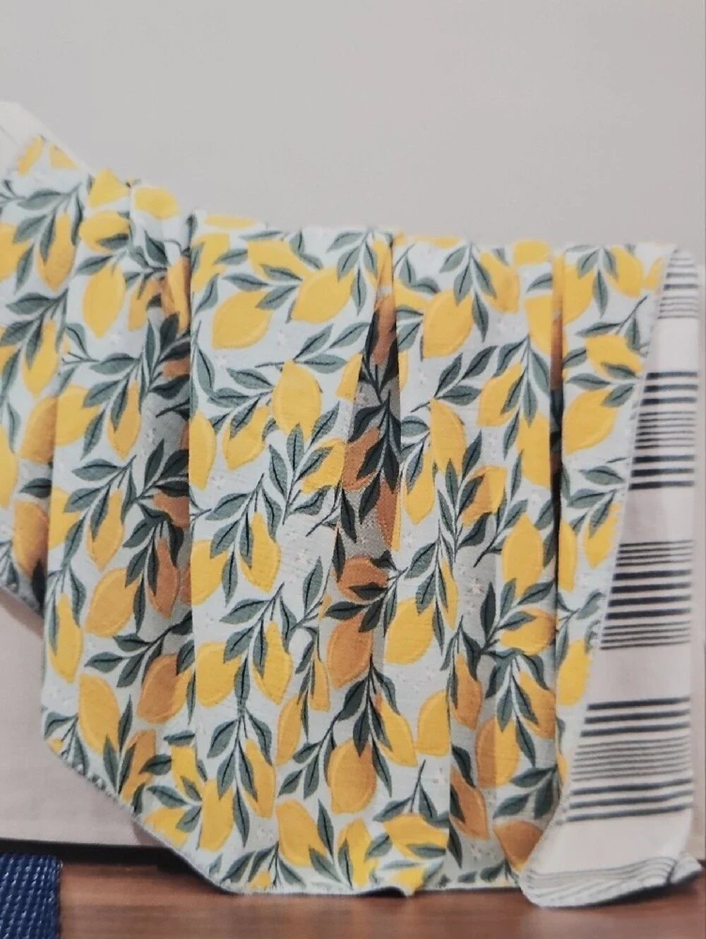 Cotton Plush Throw - Berkshire Artist Collection Yellow Lemon Print